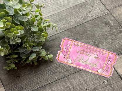 Mother's Day Personalised Ticket Mam Mum Gran Nana Spa Day Weekend Away Music Concert Afternoon Tea West End Show Keepsake Gift Present