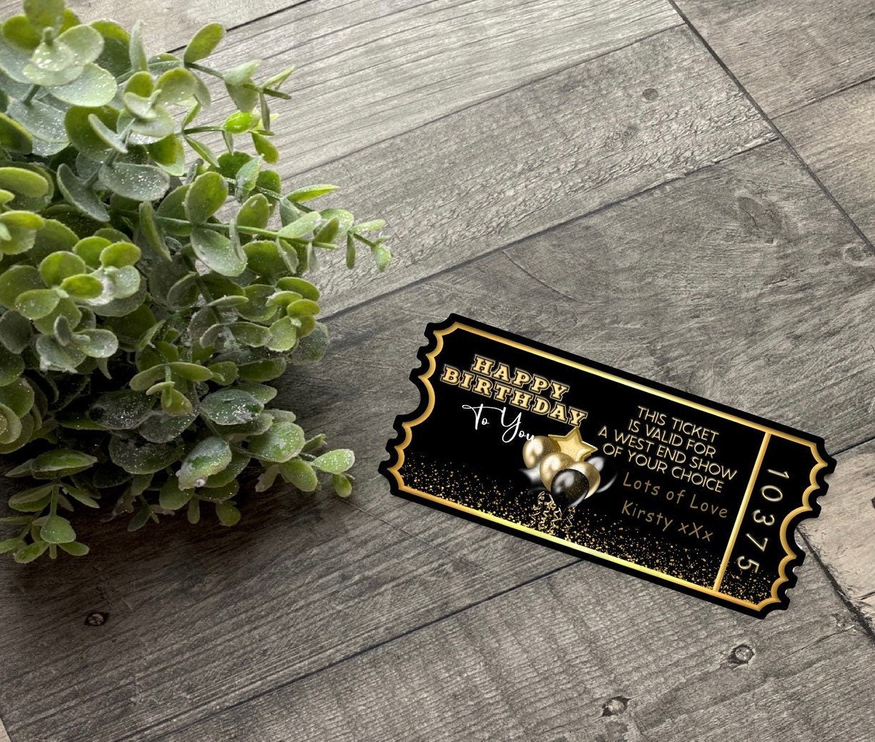 Personalised Invitation Ticket West End Show Birthday Gift Mum Dad Friend Sister Wife Boyfriend Keepsake Gift Present