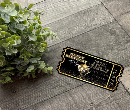 Personalised Invitation Ticket West End Show Birthday Gift Mum Dad Friend Sister Wife Boyfriend Keepsake Gift Present