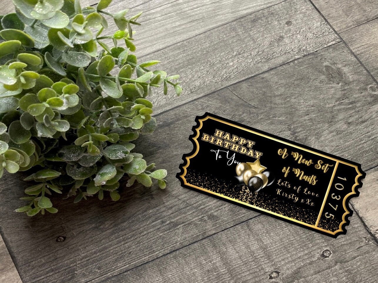 Personalised Invitation Ticket Birthday Gift Weekend Away Set of Nails Mum Dad Sister Wife Boyfriend Daughter Son Keepsake Gift Present
