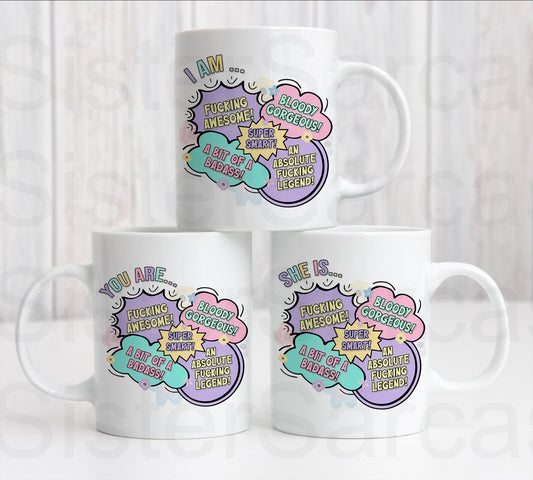 Personalised Rude Affirmation Motivation Cup Mug Daughter Mum Gran Sister Friend Nana Keepsake Gift Present