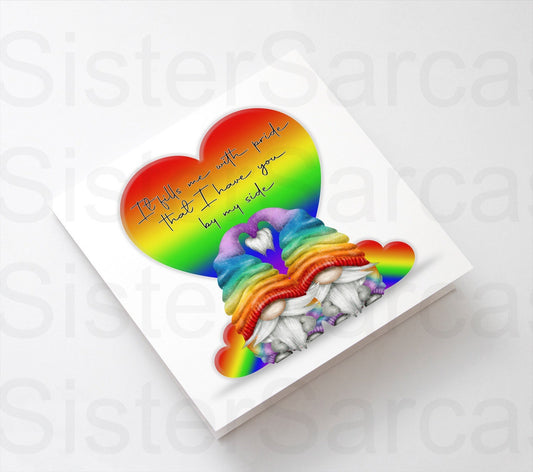 Personalised LGBT Rainbow Girlfriend Card, Boyfriend Card, Gonk Card, Personalised Gift