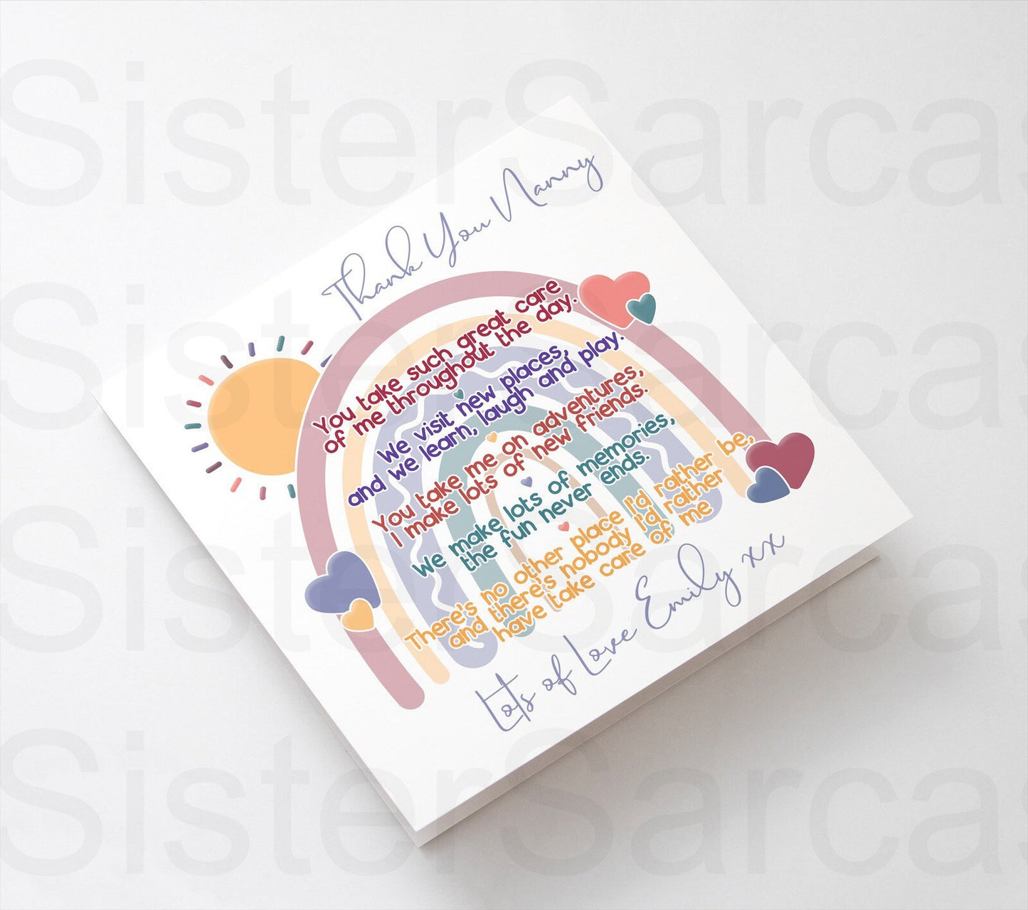 Personalised Nanny Card Birthday Christmas Gran Grannie Granny Nan Nana Nannie Nanny Greeting Card Keepsake