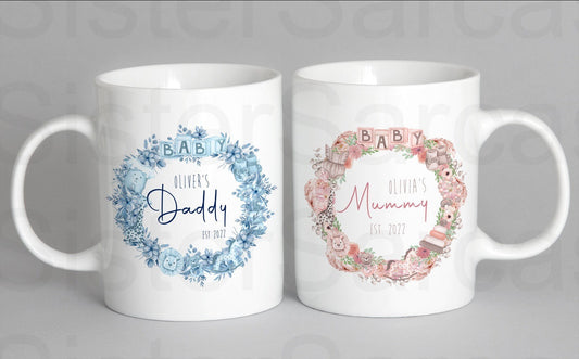 Personalised New Baby Girl Baby Boy New Birth Mummy Daddy Cup Mug Keepsake Gift Present