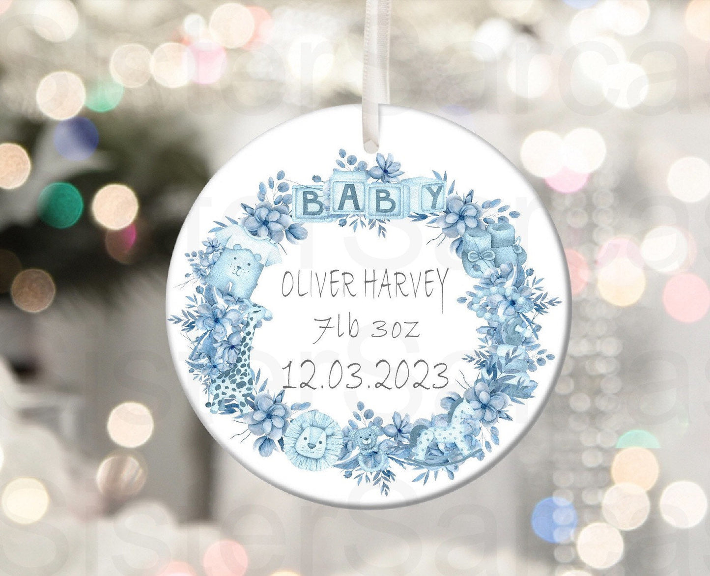 Personalised New Baby Arrival Gift, Hello My Name Is, Birth Gift, Baby Boy Gift, Baby Girl - Plaque Christmas Bauble Keepsake