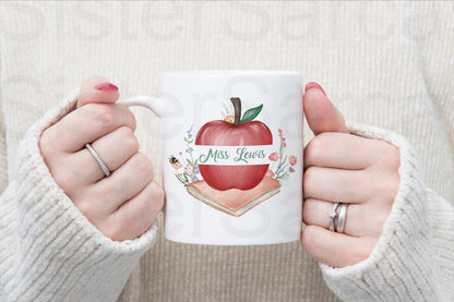 Best Teacher End of Year Term Apple Christmas Personalised Gift Thank You Leavers Birthday Cup Mug Keepsake Gift Present