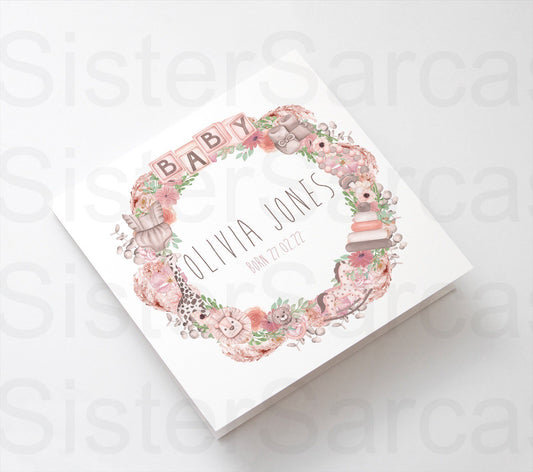 Personalised New Baby Card, Baby Boy Card, Baby Girl Card, Welcome to the World Greeting Card Personalised Gift