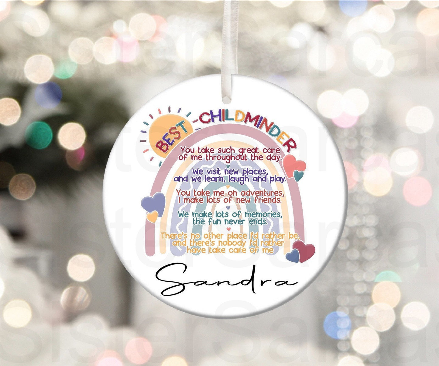 Personalised Childminder Gift, Preschool, Nursery, Playgroup Teacher, Leaver Gift, Teacher Gift, - Plaque Christmas Bauble Gift Keepsake