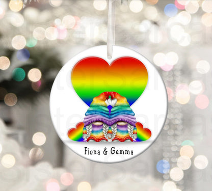 Personalised LGBT gift, Lesbian Couple Gift, Gay Couple Gift, Rainbow Gonks Gift, Plaque, Ornament, Same Sex Couple Gift, Wedding Gift