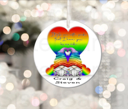 Personalised LGBT gift, Lesbian Couple Gift, Gay Couple Gift, Rainbow Gonks Gift, Plaque, Ornament, Same Sex Couple Gift, Wedding Gift