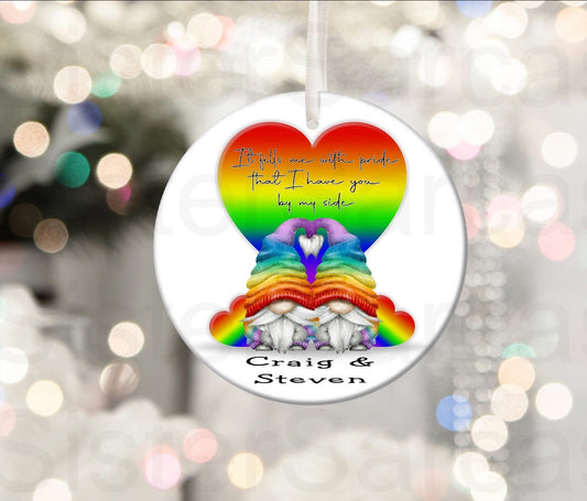Personalised LGBT gift, Lesbian Couple Gift, Gay Couple Gift, Rainbow Gonks Gift, Plaque, Ornament, Same Sex Couple Gift, Wedding Gift