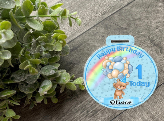 Personalised Kids First Birthday Medal Gift, 1st Birthday, Birthday Badge,Daughter, Son, Nephew, Grandson Granddaughter, Personalised Gift,