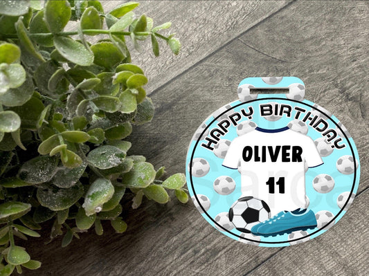Personalised Kids Boys Birthday Medal Gift, Football Birthday Gift, Birthday Badge, Daughter, Son, Nephew, Grandson Granddaughter,