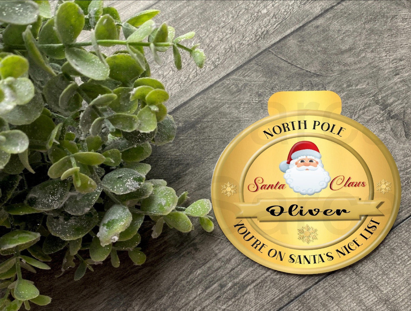 Personalised Kids Santa Nice List Medal Gift, Christmas Gift, Christmas Badge, Christmas Present, Son, Daughter