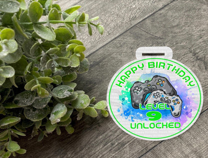 Personalised Kids Boys Birthday Medal Gift, Gamer Birthday, Birthday Badge,Daughter, Son, Nephew, Grandson Granddaughter, Personalised Gift,