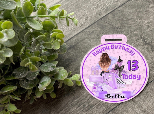 Personalised Kids Girls Birthday Medal Gift, Birthday Gift, Birthday Badge, Daughter, Granddaughter, Niece, Goddaughter, Teenager 13th, 10th