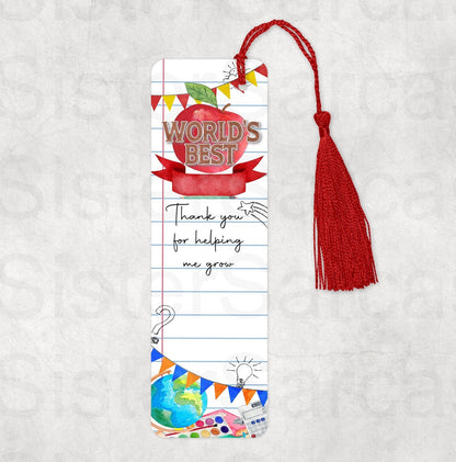 Teacher Gift Bookmark Thank You Teachinh Assistant Special Teacher End of Term Personalised Gift Present