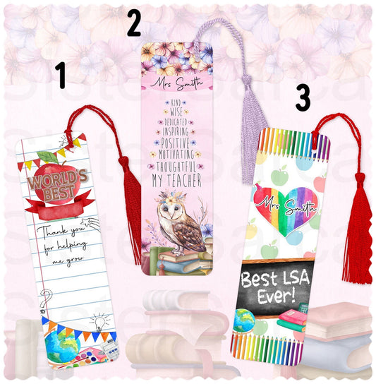 Teacher Gift Bookmark Thank You Teachinh Assistant Special Teacher End of Term Personalised Gift Present