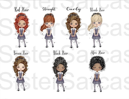 Personalised Girls School Greeting Card First Day of School Scottish Tartan Dress Gift for Her Daughter Granddaughter Niece Primary 1