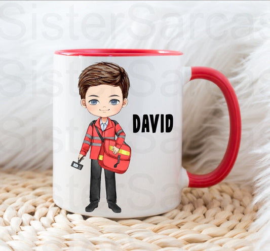 Personalised Postman Christmas Birthday Gift Present Cup Mug Gift for Son Brother Husband Grandad Papa