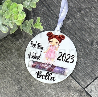 Personalised Kids First Day of School Gift, 2024 First Day, Money Wallet Bauble, Daughter, Granddaughter, Personalised Gift, Keepsake Gift,