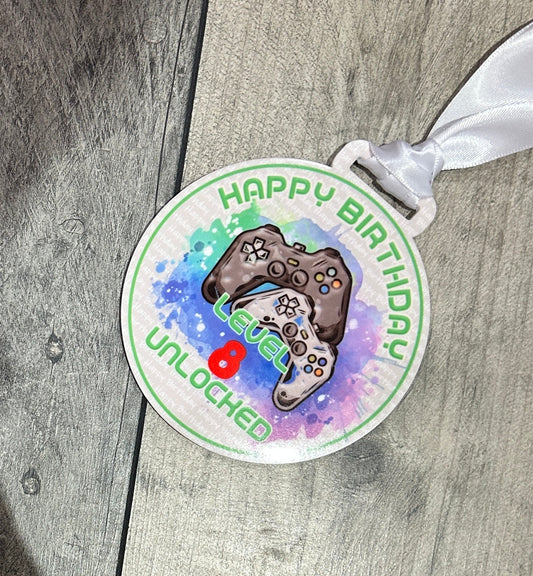 Personalised Kids Boys Birthday Medal Gift, Gamer Birthday, Birthday Badge,Daughter, Son, Nephew, Grandson Granddaughter, Personalised Gift,