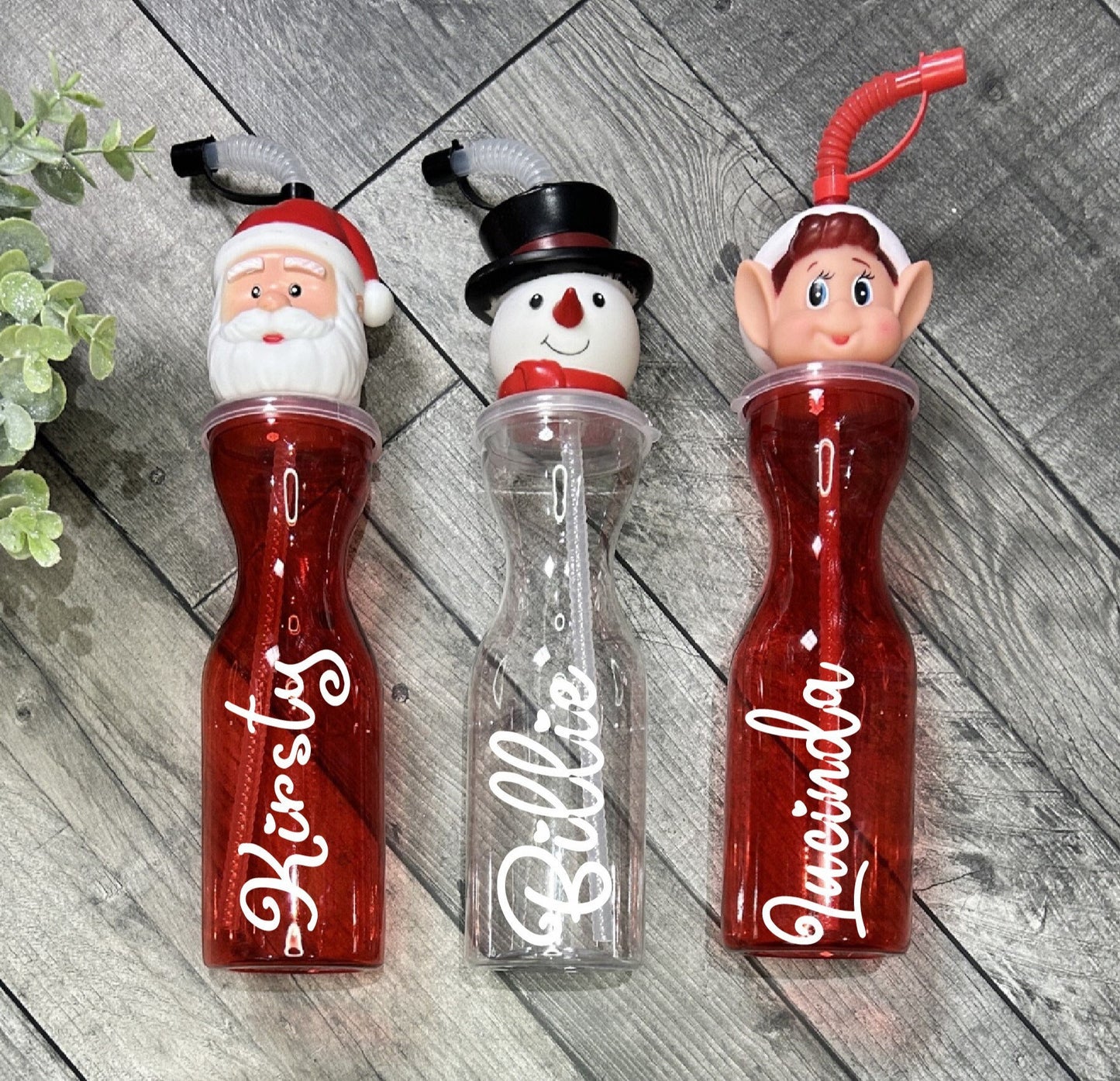 Personalised Chrismas Drinking Bottle Santa Elf Snowman Gift Novelty | Secret Santa | Christmas Eve Box | Gift For Him Gift For Her |