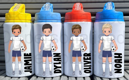 Personalised Kids Boys Football Metal Water Bottle Perfect For School, Sports, Gift For Him, Footie Crazy Christmas Birthday Present Gift