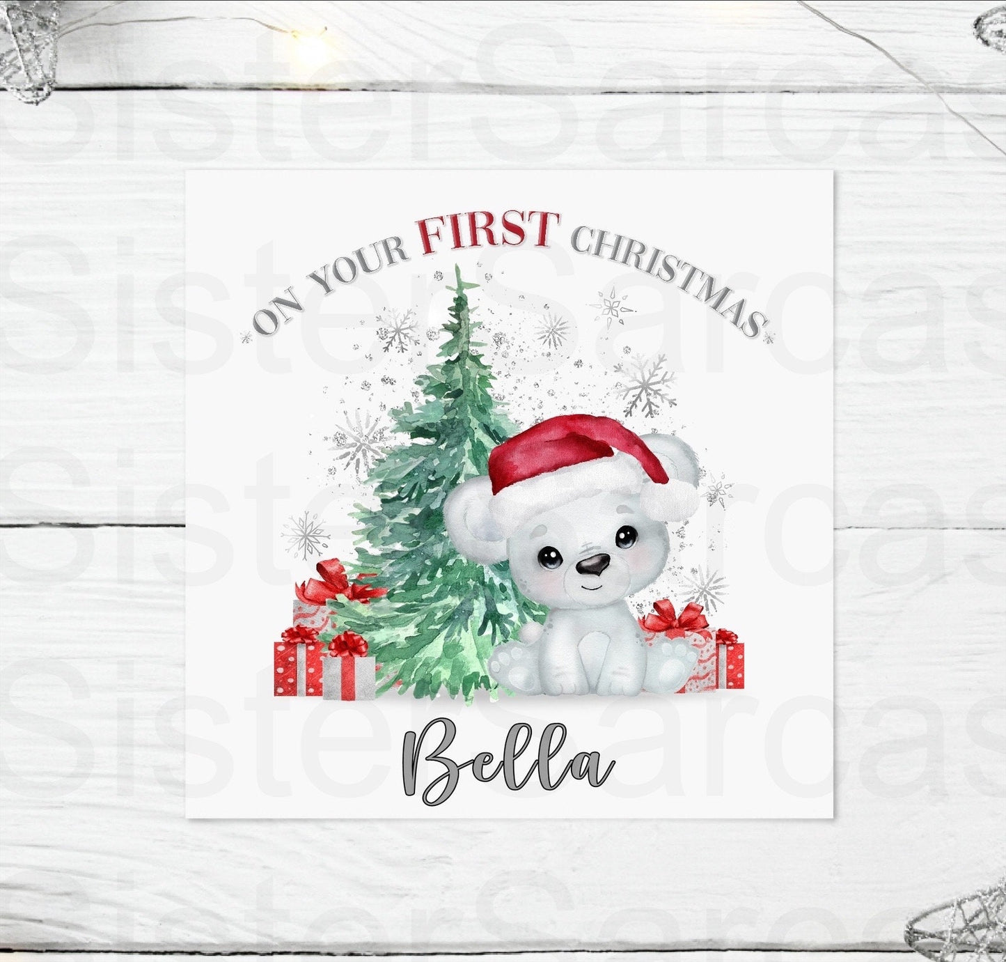 Personalised Baby’s 1st First Christmas Gonk Greetings Card, Christmas Card, Son, Daughter, Nephew, Niece, Grandson, Granddaughter, Daughter