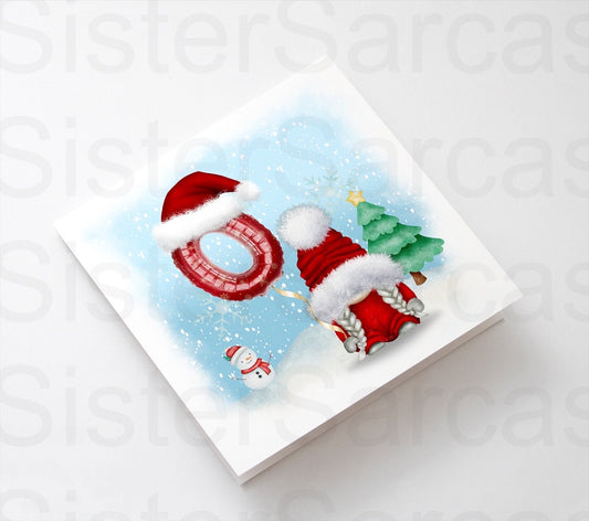 Personalised Kids Christmas Gonk Greetings Card, Christmas Card, Son, Daughter, Nephew, Niece, Grandson, Granddaughter, Brother, Sister