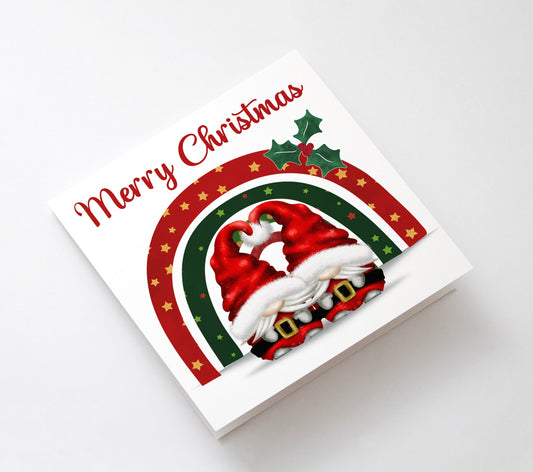 Personalised Christmas Gonk Couple Greetings Card, Christmas Card, Son, Daughter In Law, Boyfriend, Husband, Fiancé, Partner, Wife, Family